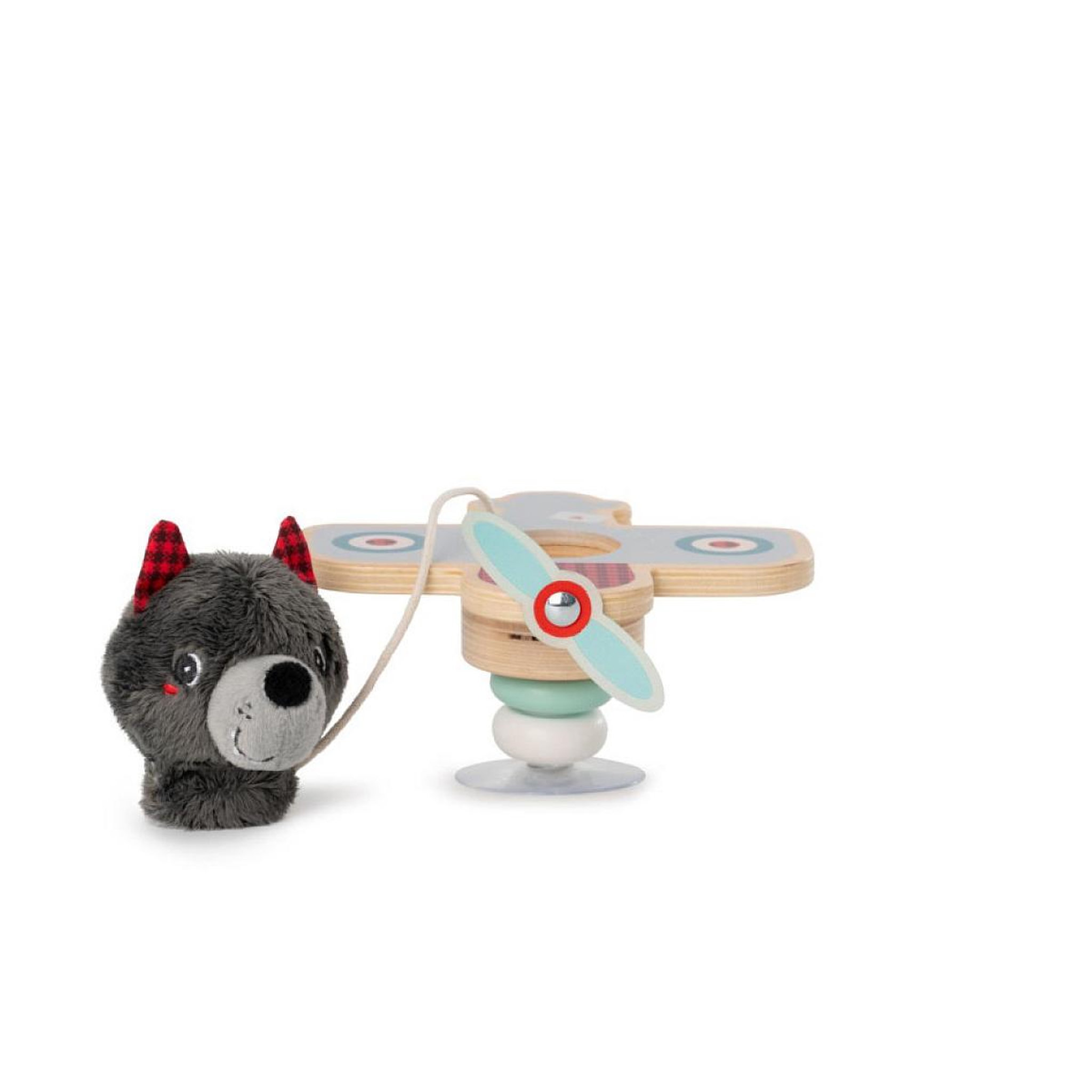Voir la diapositive 3 : LILLIPUTIENS Louis le loup en avion swing à ventouse