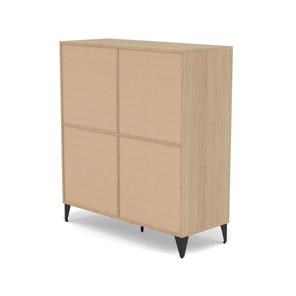 BEST MOBILIER Tribeca - buffet haut - effet bois et métal noir - 100x112 cm