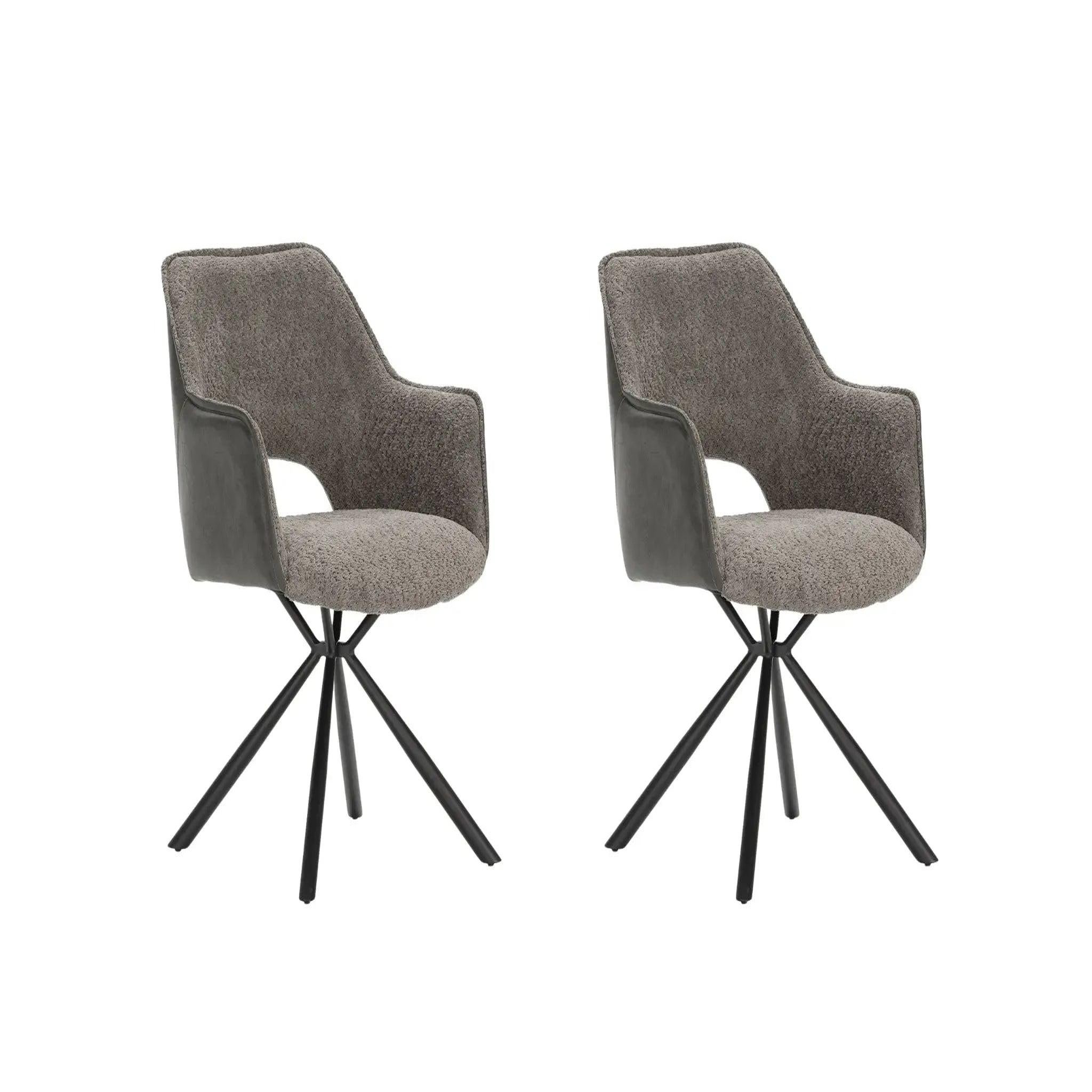 CASANOVA PARIS Olya - lot de 2 chaises pieds en métal noir. Coloris disponibles : Bleu, Vert