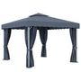 Voir la diapositive 4 : VIDAXL Tonnelle avec rideau 3x3 m Anthracite Aluminium