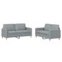 Voir la diapositive 2 : VIDAXL Ensemble de canapes 2 pcs avec coussins Gris clair Tissu