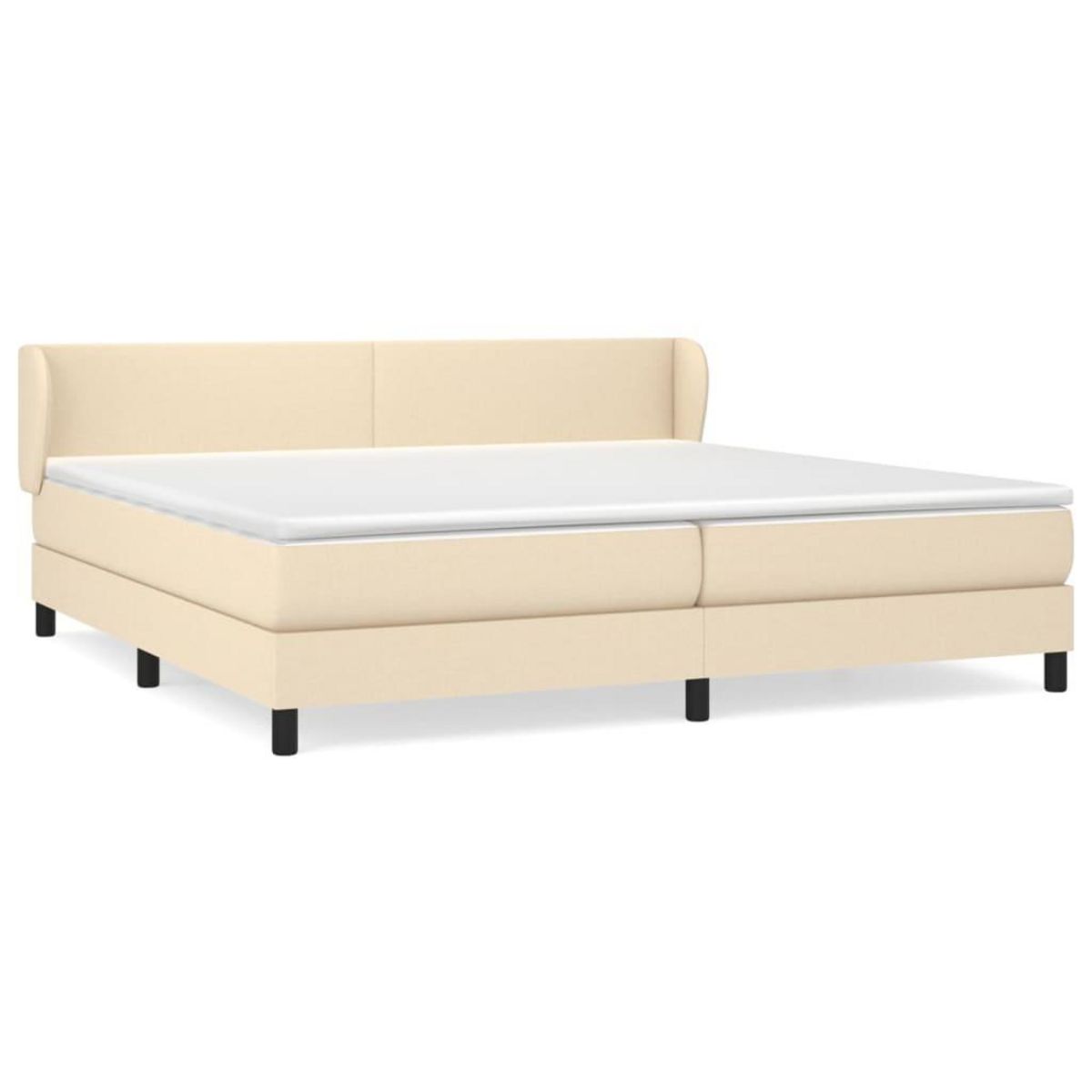 VIDAXL Sommier a lattes de lit avec matelas Creme 200x200 cm Tissu
