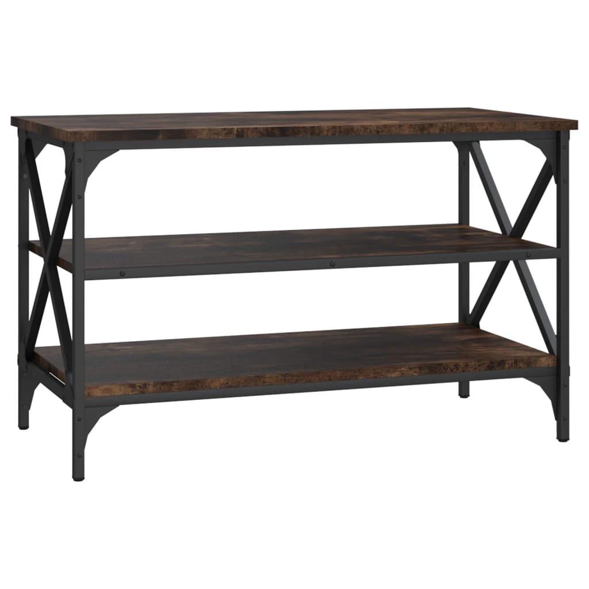 Voir la diapositive 2 : VIDAXL Meuble TV Chene fume 80x40x50 cm Bois d'ingenierie