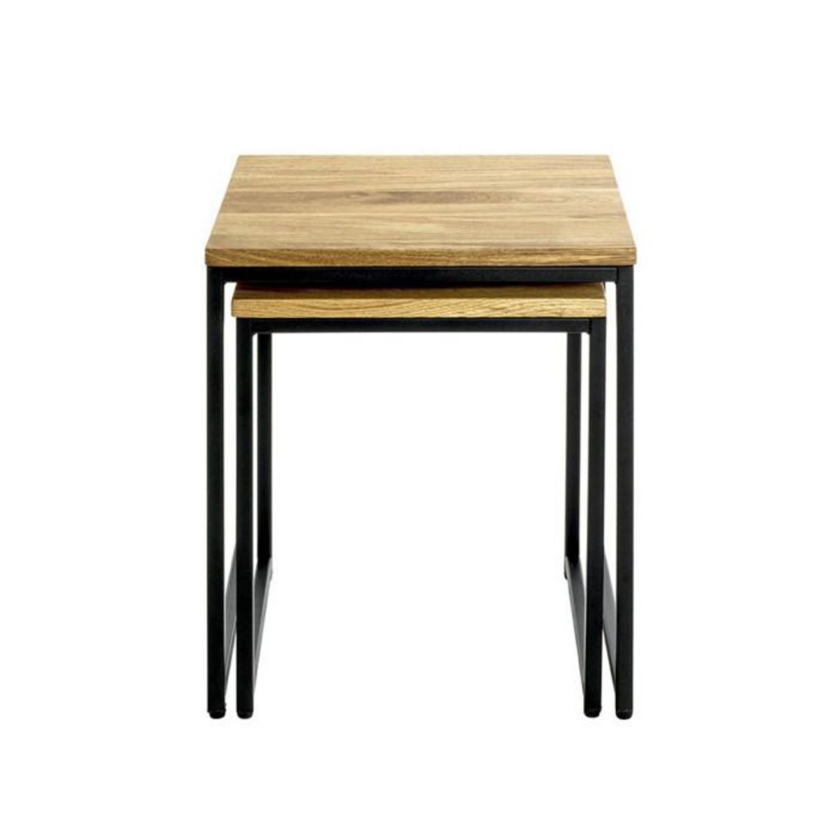 Paris Prix Lot de 2 Tables Gigognes  Pika  46cm Chêne & Noir