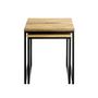 Voir la diapositive 3 : Paris Prix Lot de 2 Tables Gigognes  Pika  46cm Chêne & Noir
