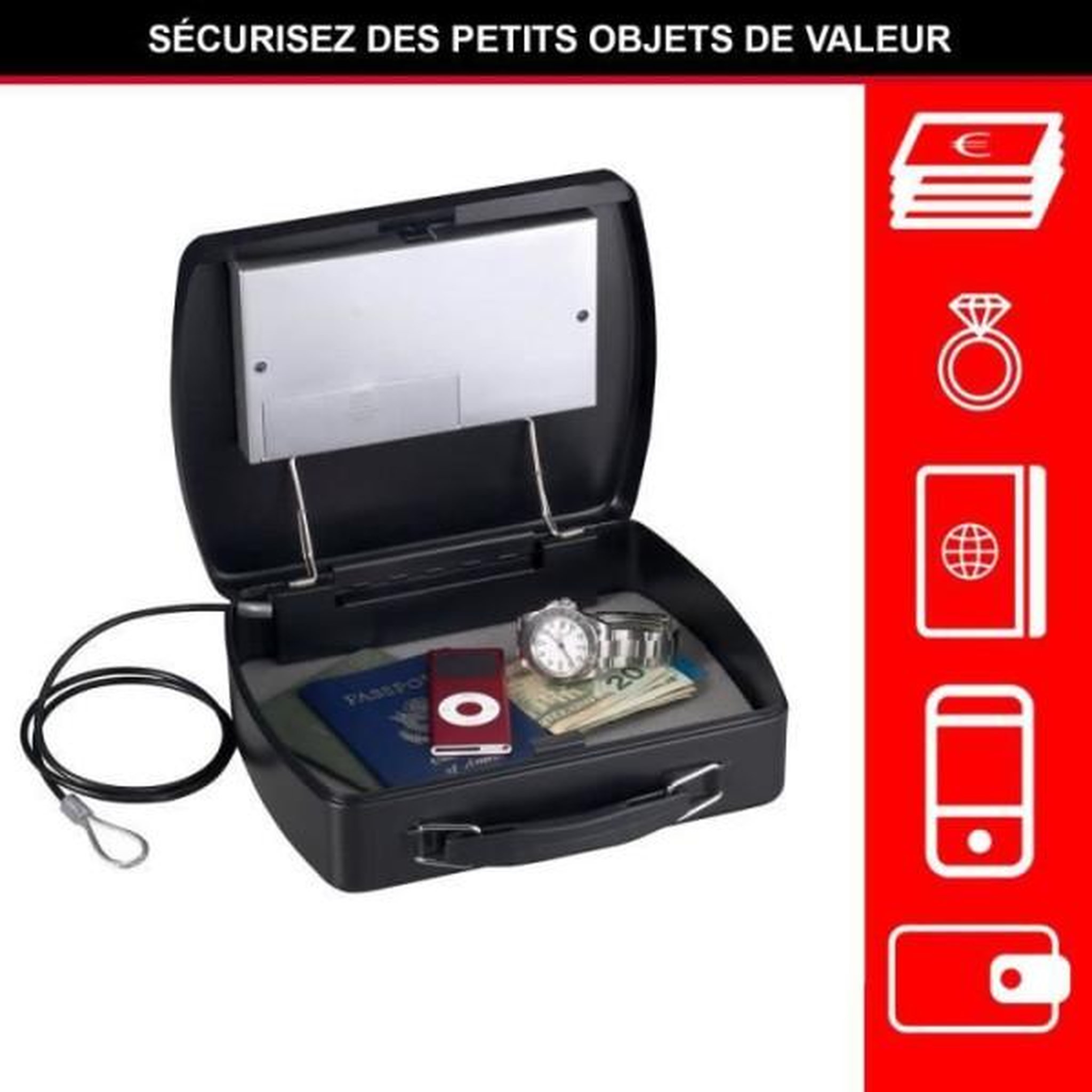 Voir la diapositive 3 : Master lock Master lock petit coffre nomade a combinaison électronique p008eml