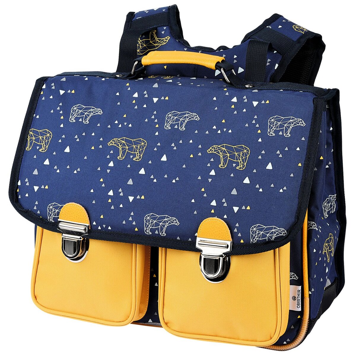 Cartable 38 cm bleu et jaune BY OBERTHUR BOY