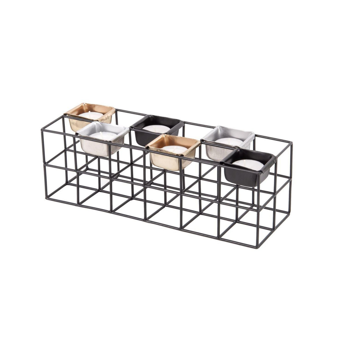 PRESENT TIME Photophore en métal design Tabia - 6 Bougies