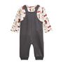 Voir la diapositive 2 : Petit Béguin Ensemble salopette bébé en molleton et t-shirt Toutouyoutou