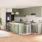 VIDAXL Barriere pour chien porte pliable 12 panneaux bois de peuplier