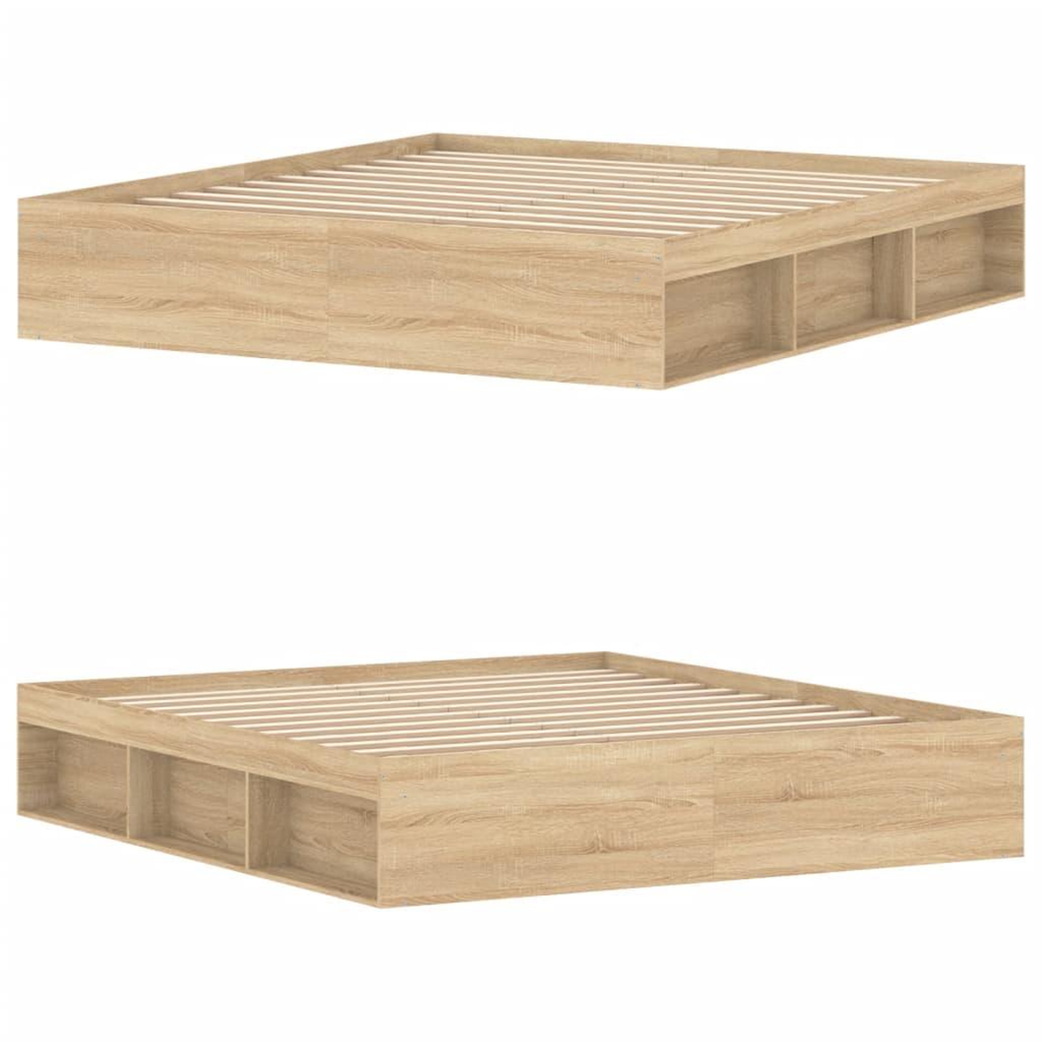 Voir la diapositive 4 : VIDAXL Cadre de lit sans matelas chene sonoma 180x200 cm