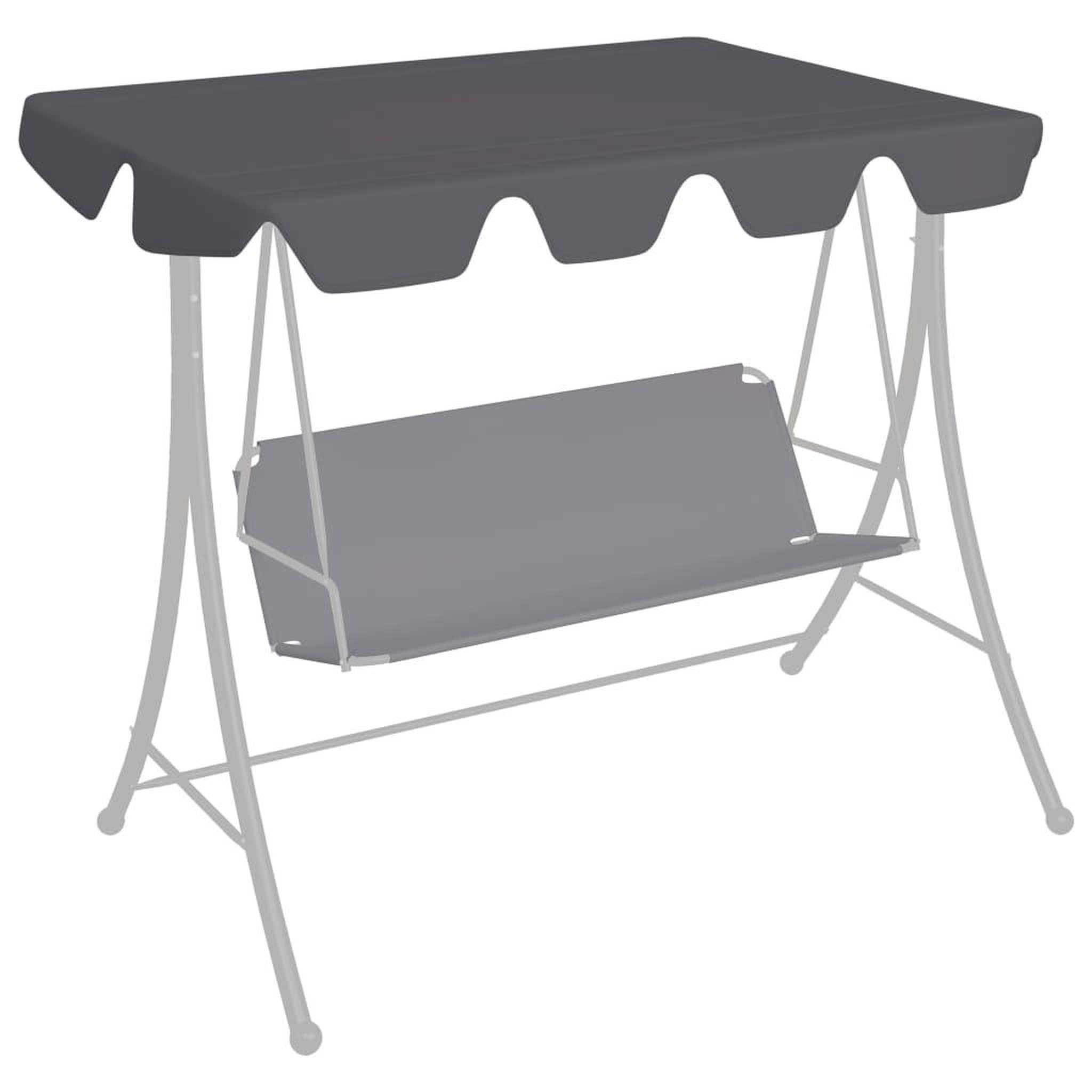 Voir la diapositive 1 : VIDAXL Toit rechange balançoire anthracite 150/130x105/70 cm