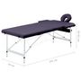 Voir la diapositive 6 : VIDAXL Table de massage pliable 2 zones Aluminium Violet