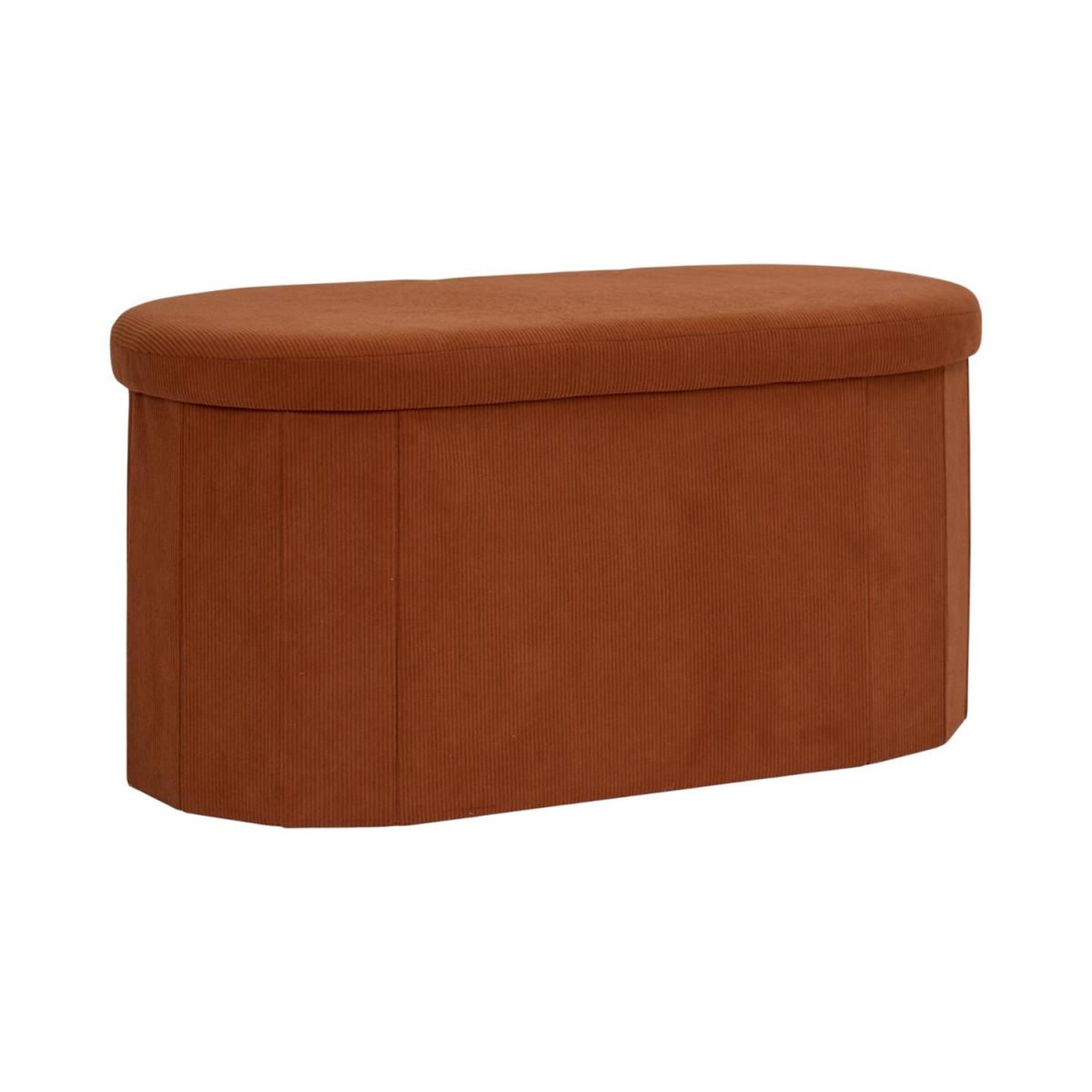 The Home Deco Factory Banc coffre pliable côtelé  jules  76cm terracotta