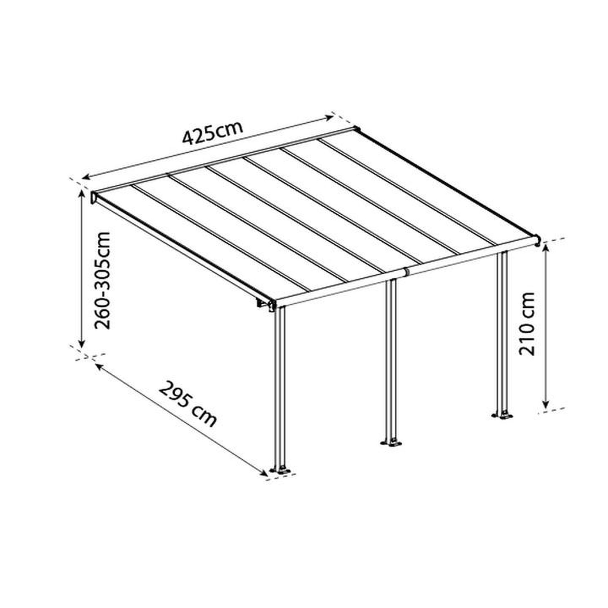 Voir la diapositive 2 : Palram Pergola 12.5m² gris anthracite - 704217