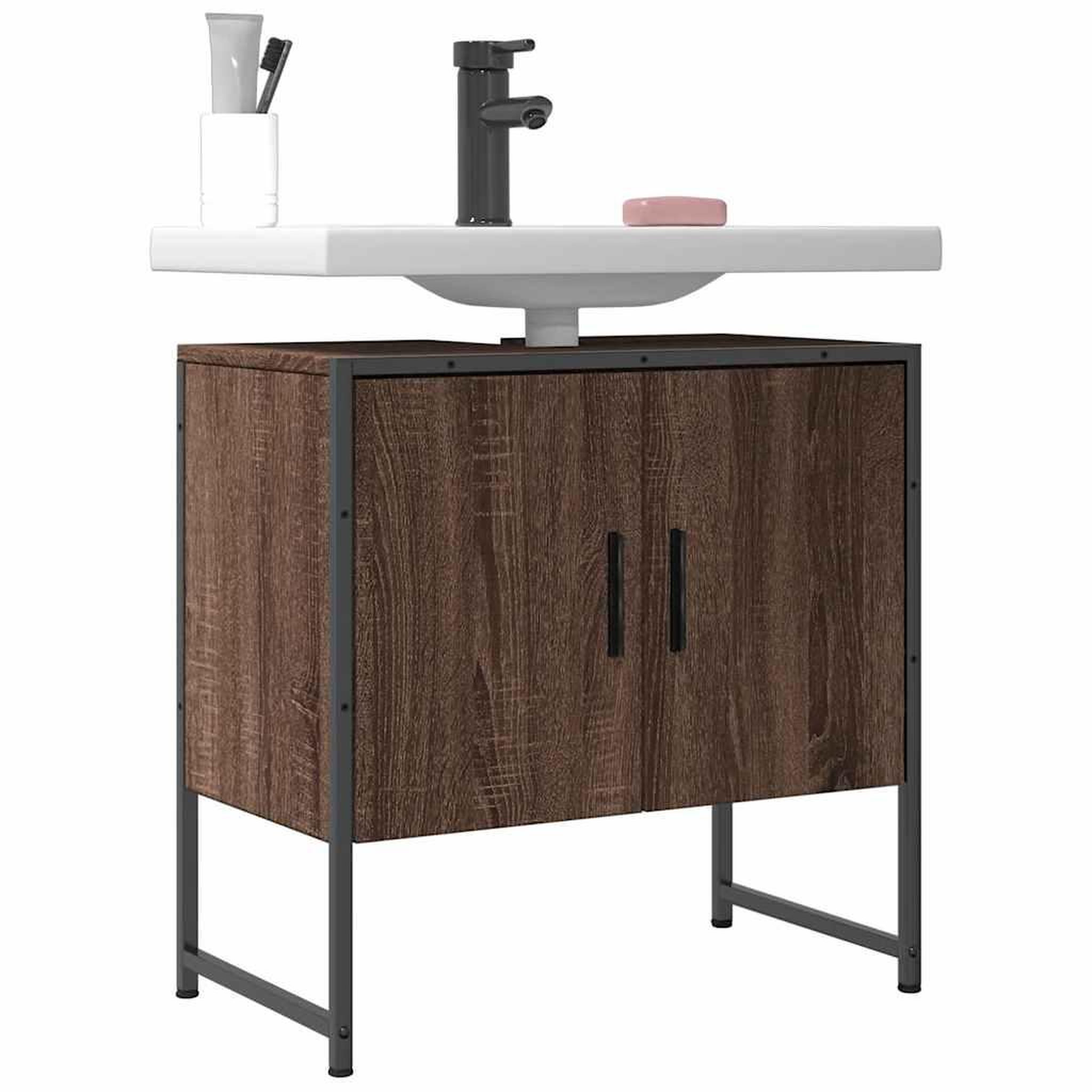 VIDAXL Armoire lavabo de salle de bain chene marron 60x33x60 cm