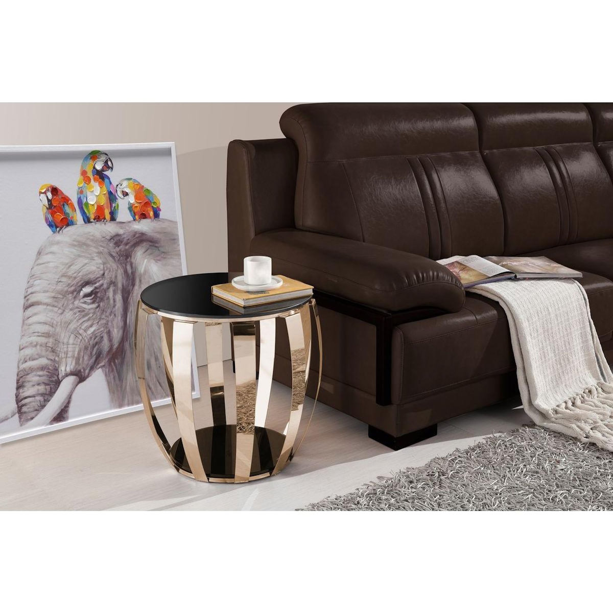 Paris Prix Table d'Appoint Déco  Pabla  51cm Or