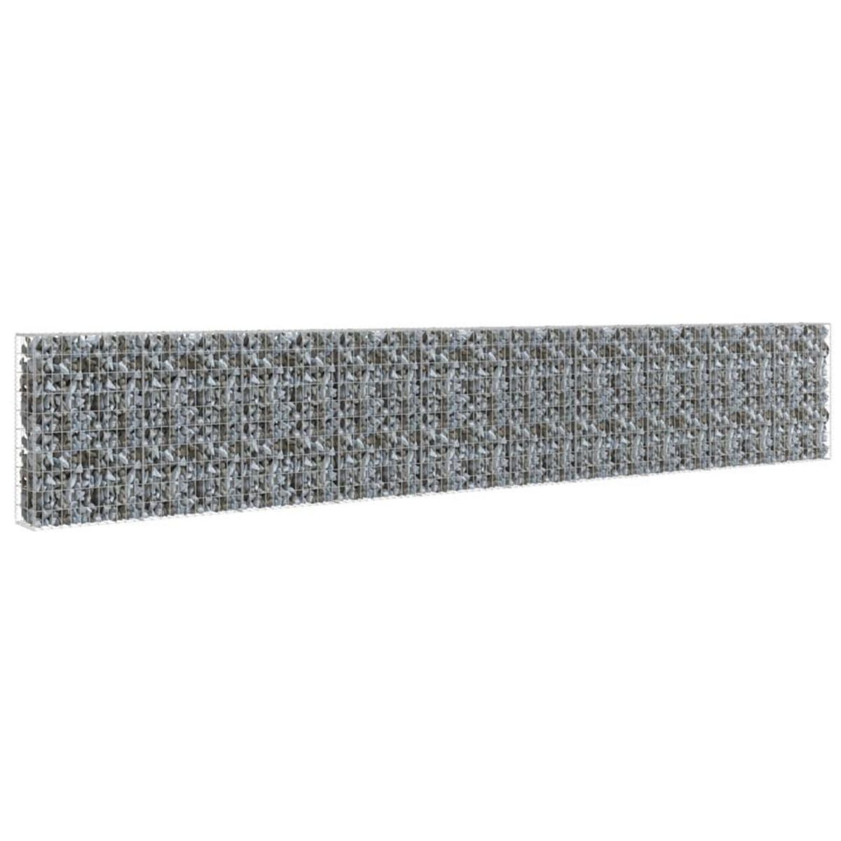 VIDAXL Mur a gabion avec couvercles Acier galvanise 600x30x100 cm