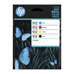 HP HP 912 Pack de 4 cartouches dencre noire, cyan, jaune et magenta authentiques 6ZC74AE pour OfficeJet 8010/Pro 8020 series