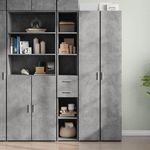 VIDAXL Buffet haut gris beton 30x42,5x185 cm bois d'ingenierie