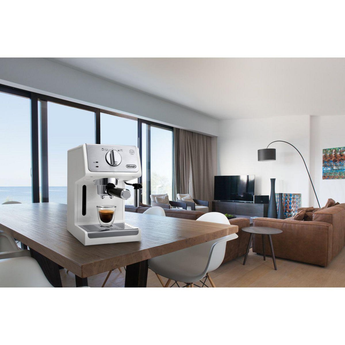 DELONGHI Machine à expresso ECP33.21.W Blanc