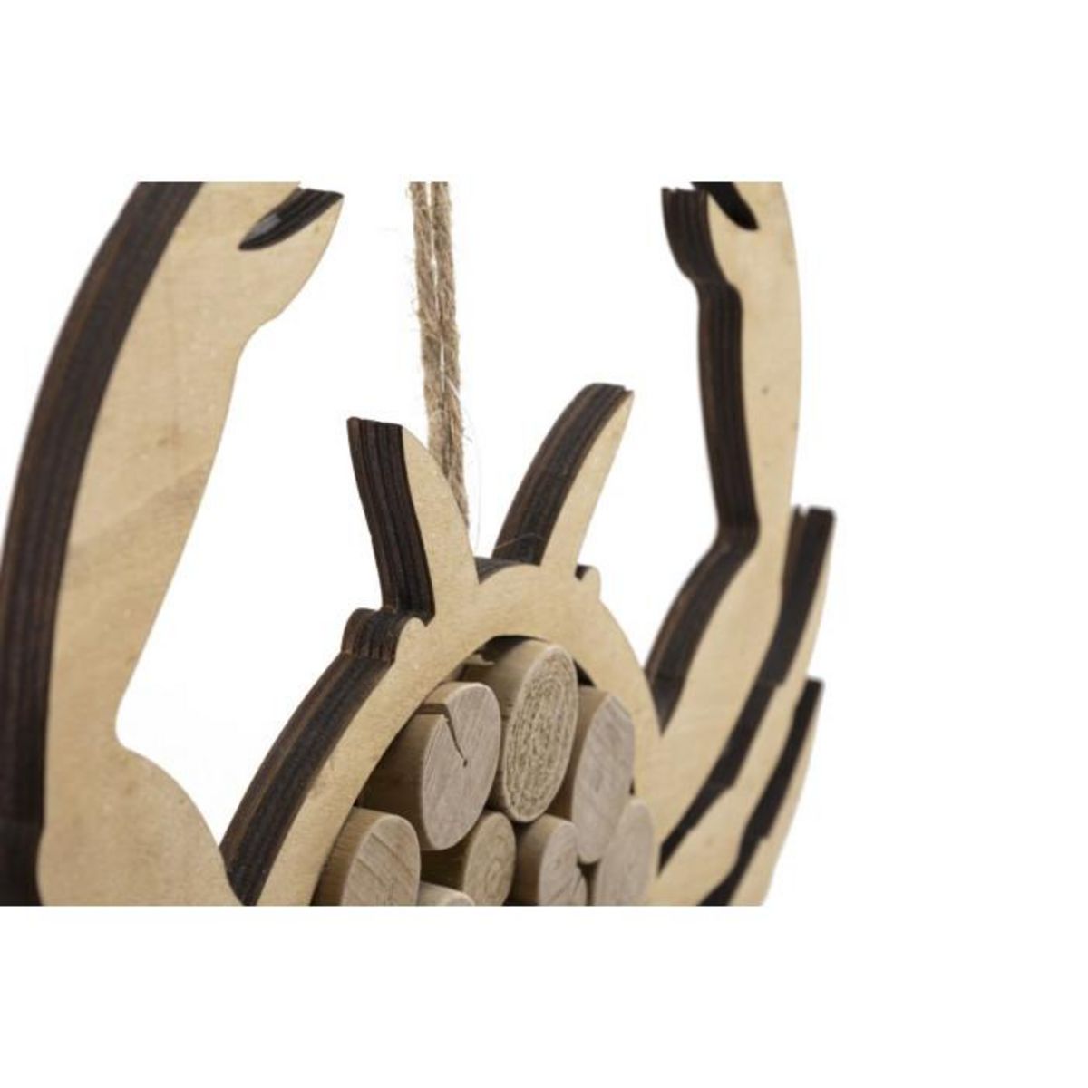 Paris Prix Décoration Murale en Bois à Suspendre  Crabe  35cm Naturel