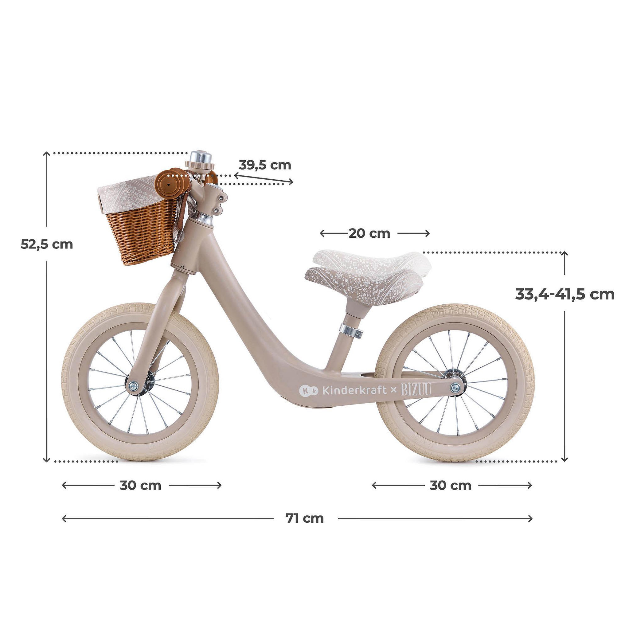Voir la diapositive 6 : KINDERKRAFT Draisienne rétro - vélo d'équilibre avec panier et clochette