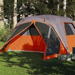 VIDAXL Tente familiale et porche 6 personnes gris orange impermeable