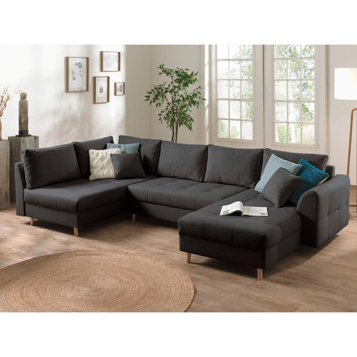LISA DESIGN Rune - canapé panoramique - 7 places - style scandinave - gauche