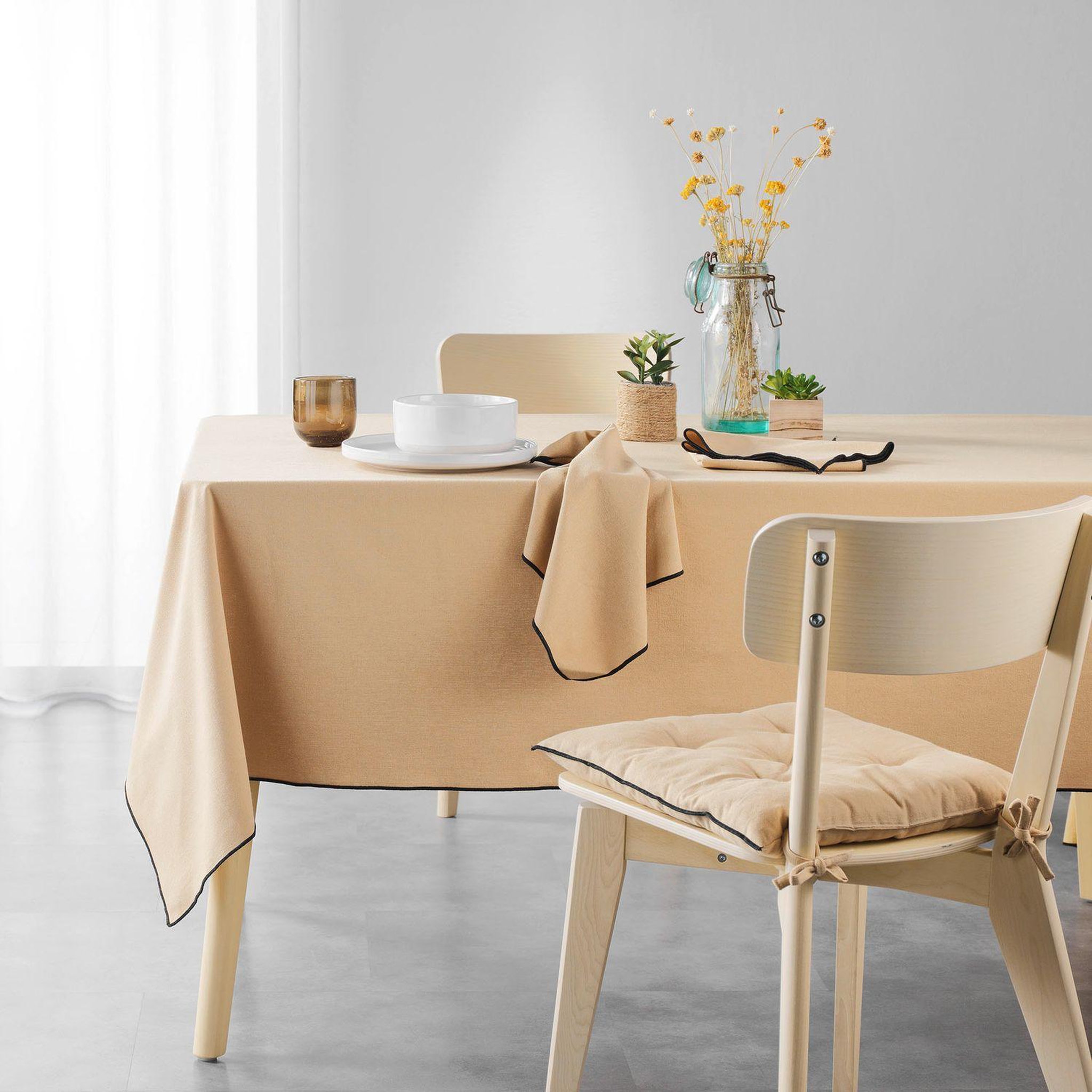 Voir la diapositive 2 : Douceur d'Intérieur Lot de 3 serviettes de table en coton recyclé Anaïs