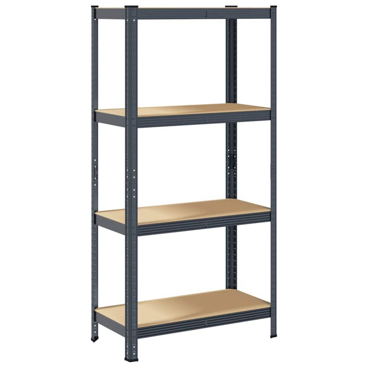 VIDAXL Etagere de rangement 4 niveaux Anthracite Acier bois ingenierie
