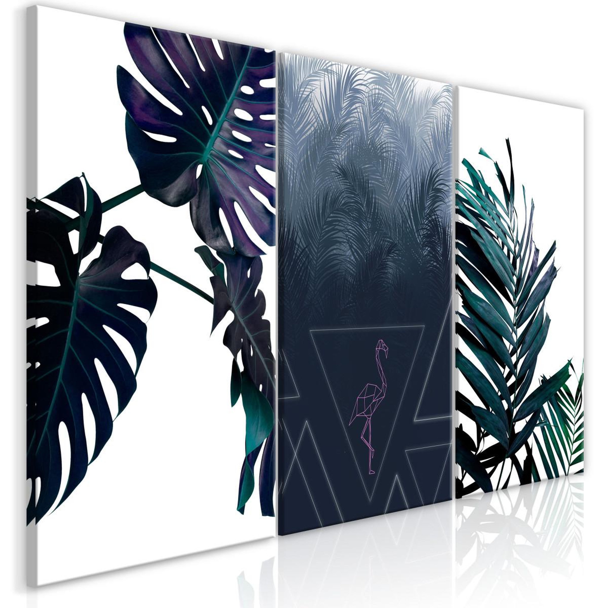 Paris Prix Tableau imprimé  cool leaves 3 panneaux  60x120cm