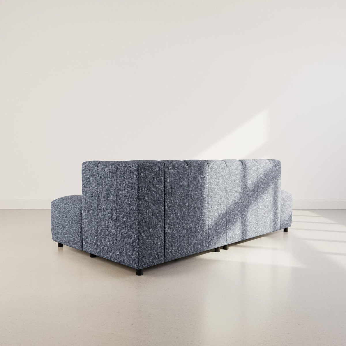 LISA DESIGN Curtis - canapé d'angle droit 4 places sans accoudoir en tissu texturé