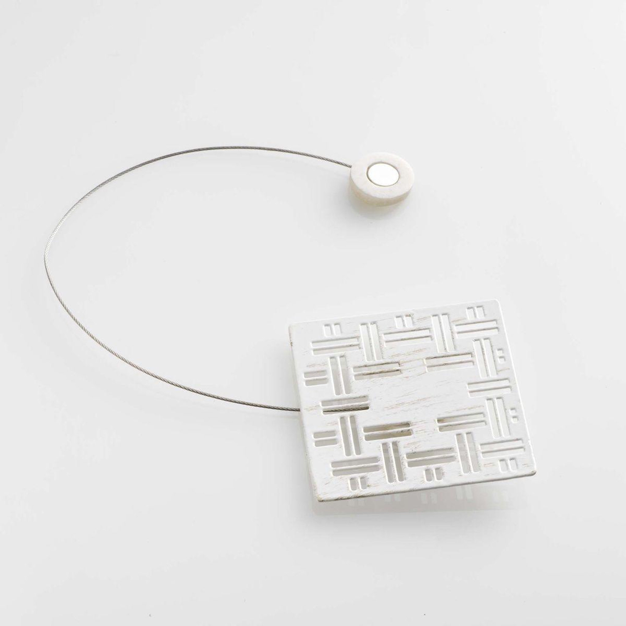 Voir la diapositive 2 : Douceur d'Intérieur Embrasse de rideau aimantée  moderno  30cm blanc