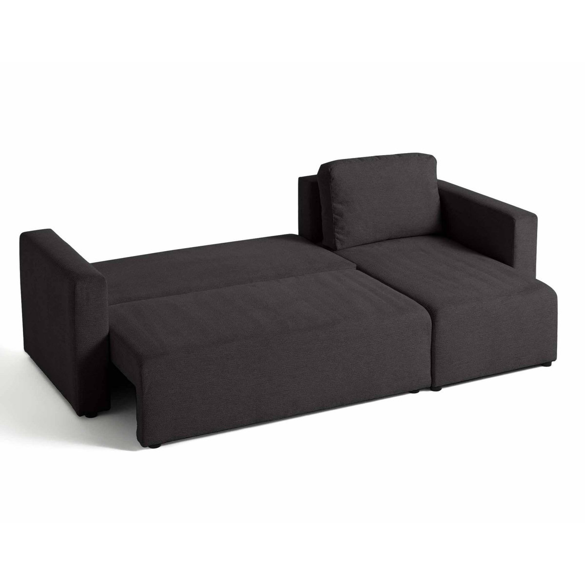 BEST MOBILIER Canopy - canapé d'angle réversible - 4 places - convertible avec coffre - en tissu texturé