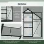 Voir la diapositive 5 : OUTSUNNY Serre de jardin aluminium polycarbonate 2,51 m² dim. 1,9L x 1,32l x 2,01H m lucarne, porte coulissante + fondation incluse alu. gris polycarbonate transparent