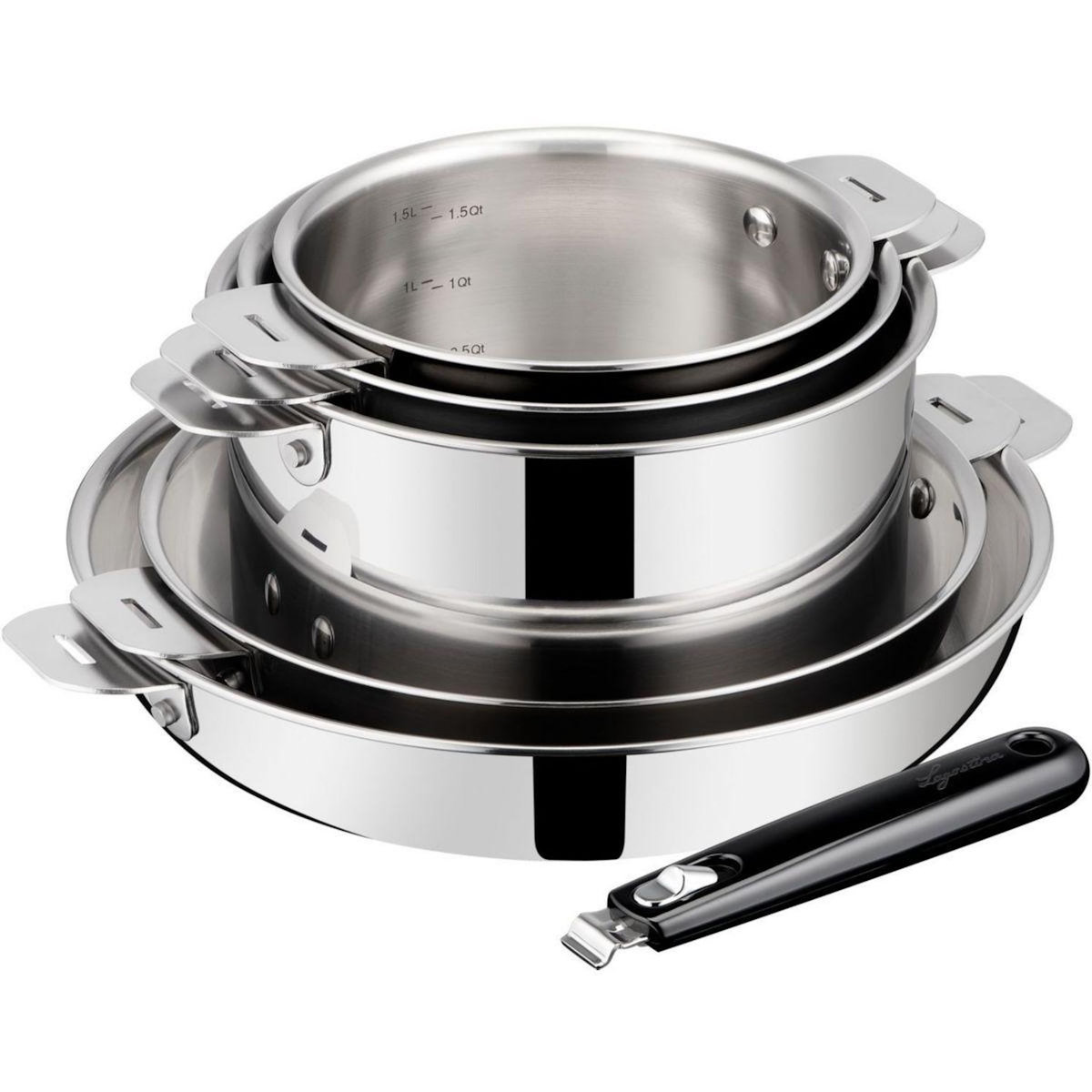 Lagostina Batterie de cuisine Esperta triply 5 pièces + poignée