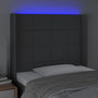 Voir la diapositive 4 : VIDAXL Tete de lit a LED Gris fonce 103x16x118/128 cm Tissu