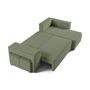 Voir la diapositive 4 : BEST MOBILIER Topaze - canapé d'angle réversible 4 places - convertible avec coffre, tablette et poufs - en velours côtelé