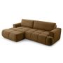 Voir la diapositive 2 : BEST MOBILIER Leonie - canapé d'angle gauche 4 places convertible avec coffre en velours texturé
