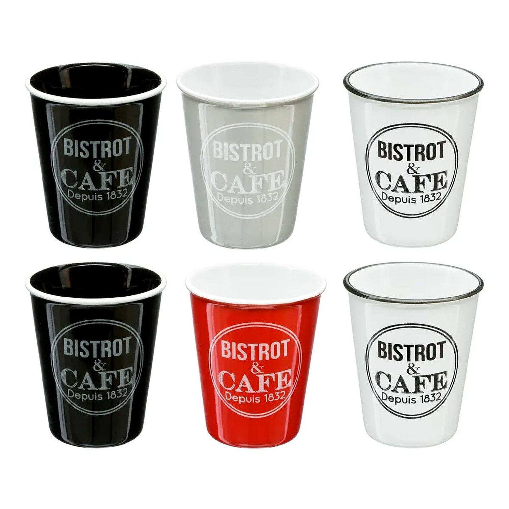 SECRET DE GOURMET Coffret 6 tasses  bistrot  10cl multicolore
