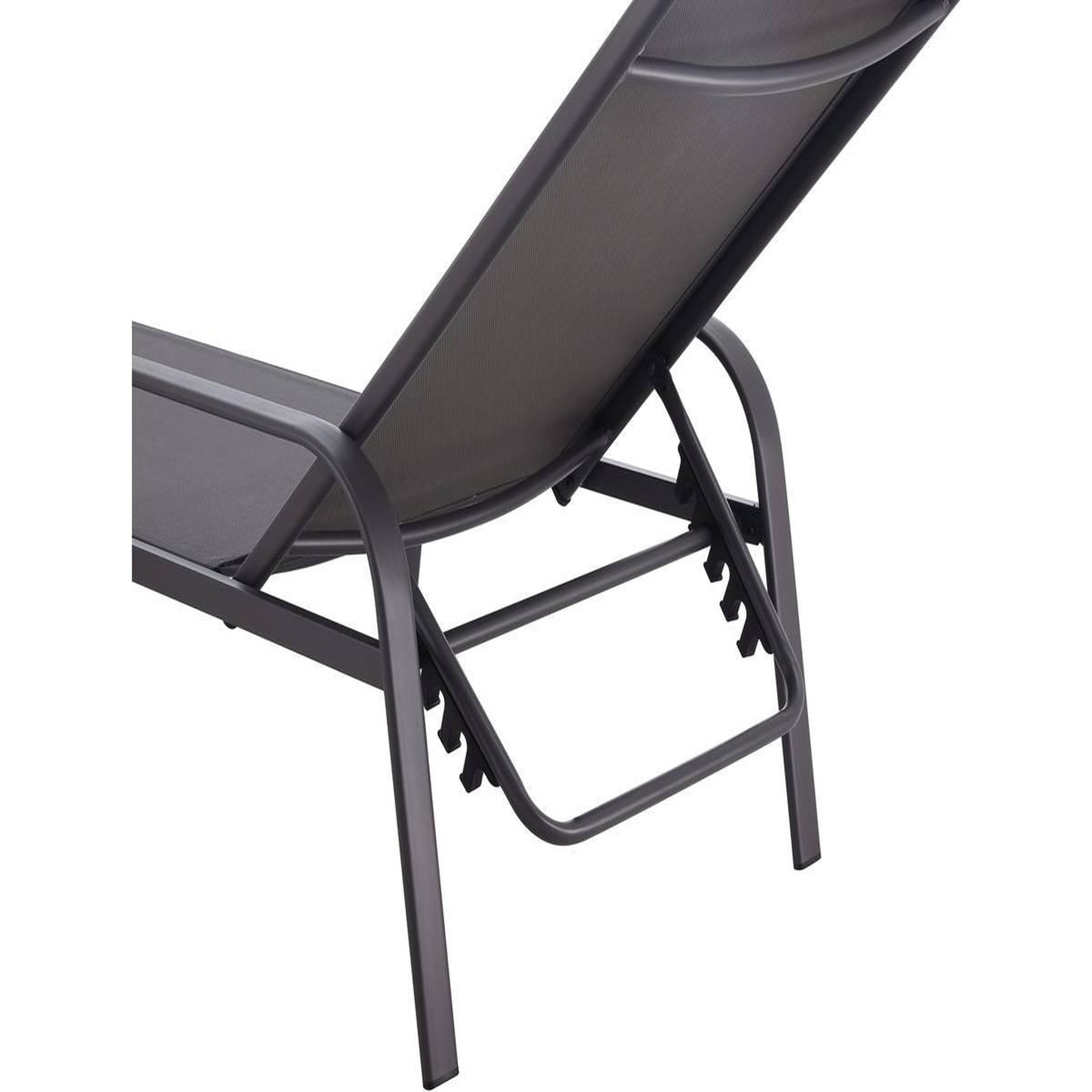 Voir la diapositive 3 : Habitat et Jardin Lot de 2 bains de soleil en métal  farniente - gris