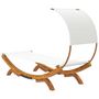 Voir la diapositive 5 : VIDAXL Lit repos avec auvent 100x200x126 cm Bois courbe massif Creme