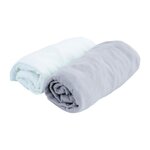 DOMIVA DOMIVA Lot de 2 draps housses jersey - 130 g/m2 - 70 x 140 cm - Blanc et perle