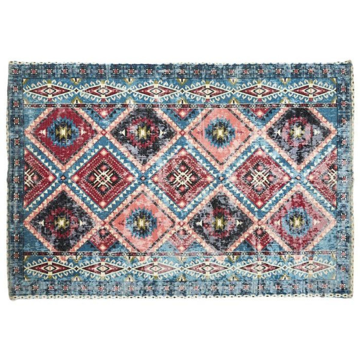 Paris Prix Tapis Déco Ethnique  Agra  120x170cm Bleu