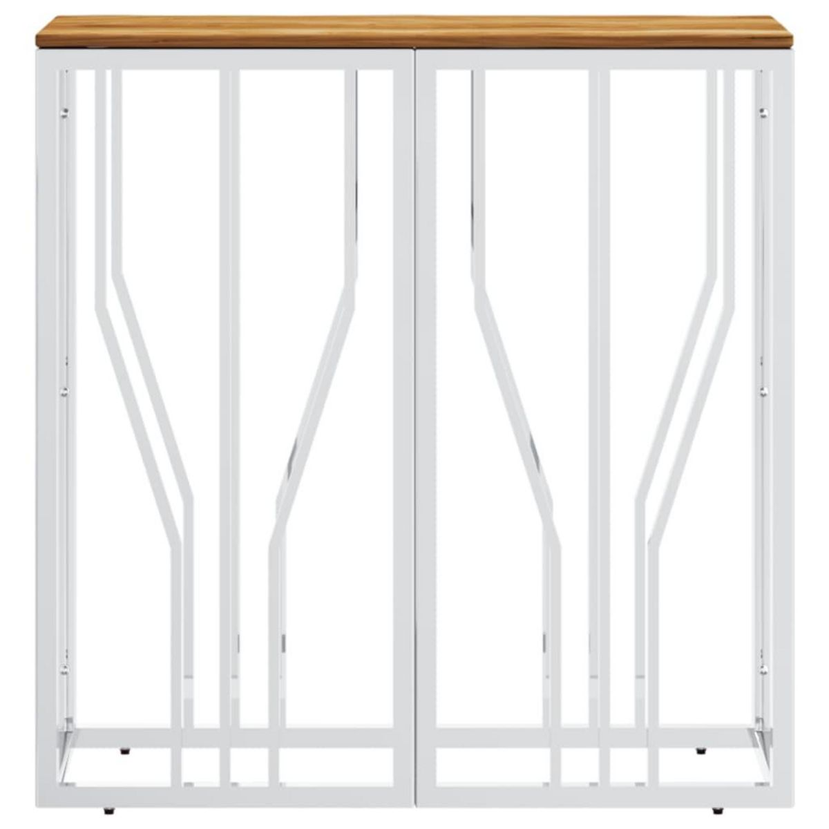 VIDAXL Table console argente acier inoxydable et bois massif d'acacia