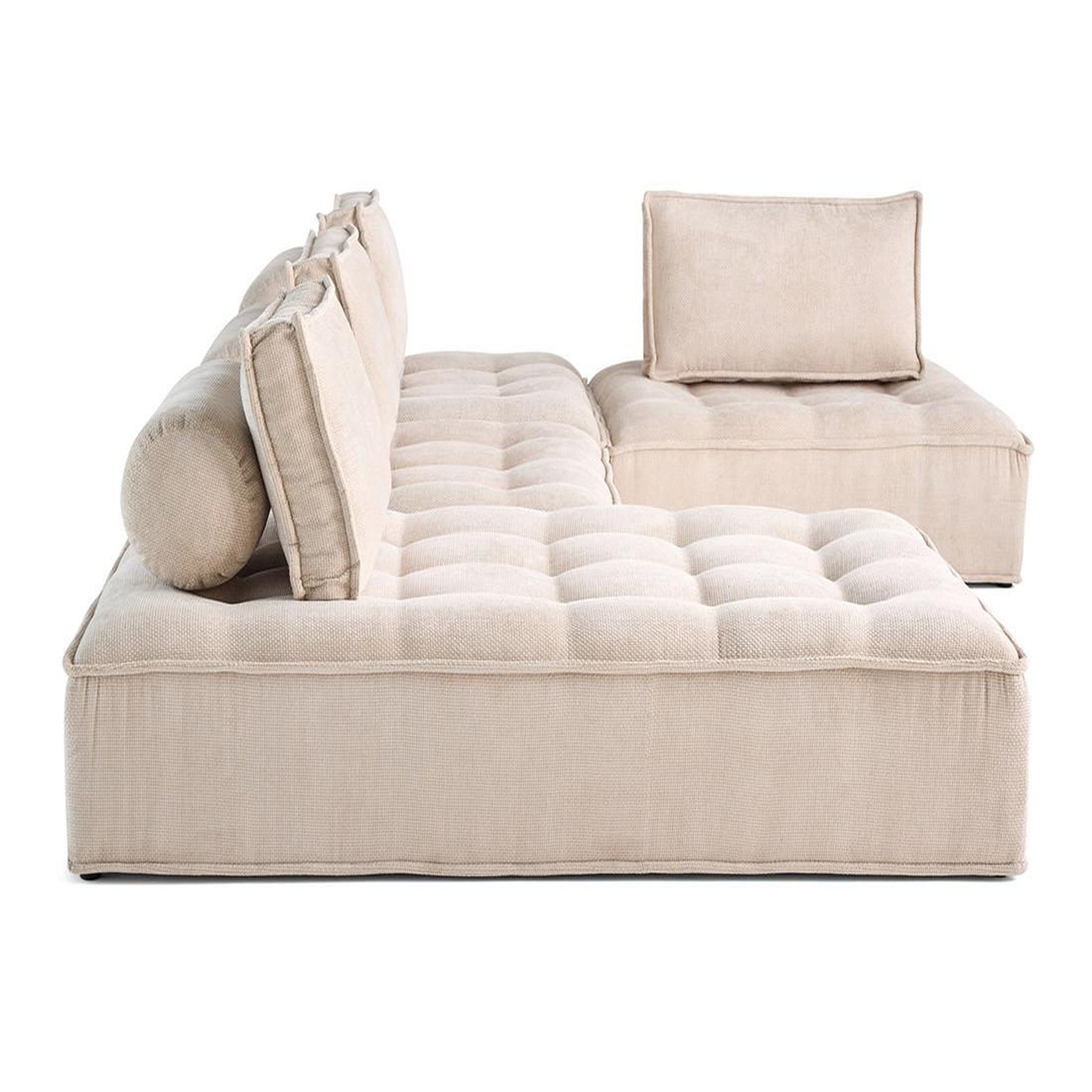 Voir la diapositive 4 : BEST MOBILIER Marisol - canapé panoramique modulable 7 places - velours texturé