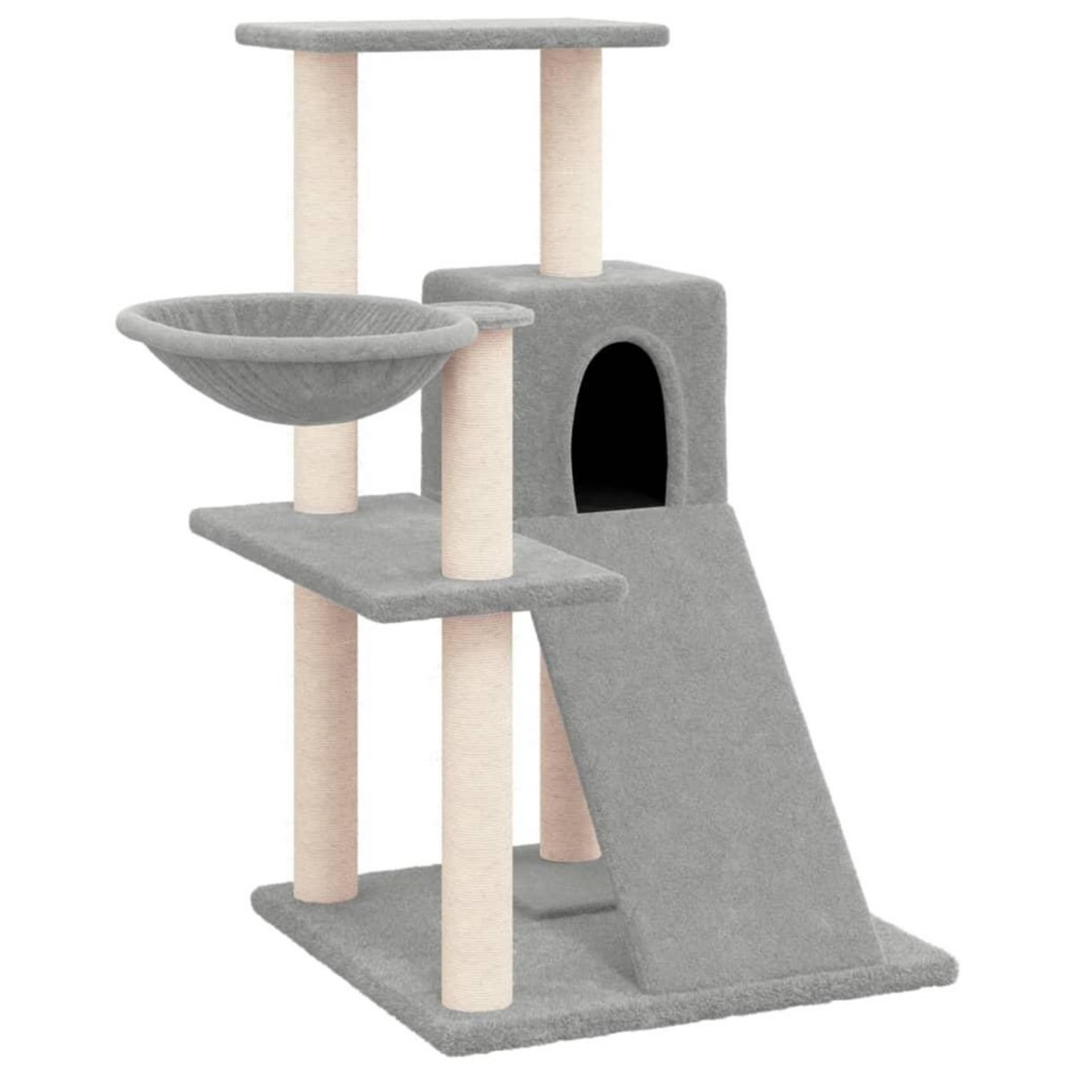 VIDAXL Arbre a chat avec griffoirs en sisal Gris clair 82 cm