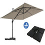Voir la diapositive 1 : Habitat et Jardin Parasol jardin déporté en aluminium  Sky 4  - 3 x 4 m - Taupe - Dalles à lester incluses