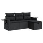 Voir la diapositive 2 : VIDAXL Salon de jardin 4 pcs avec coussins noir resine tressee